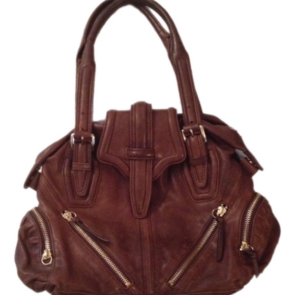 Botkier Italian Leather Purse W/Gold Hardware Many Pockets Dust Bag Zippers - Picture 7 of 7